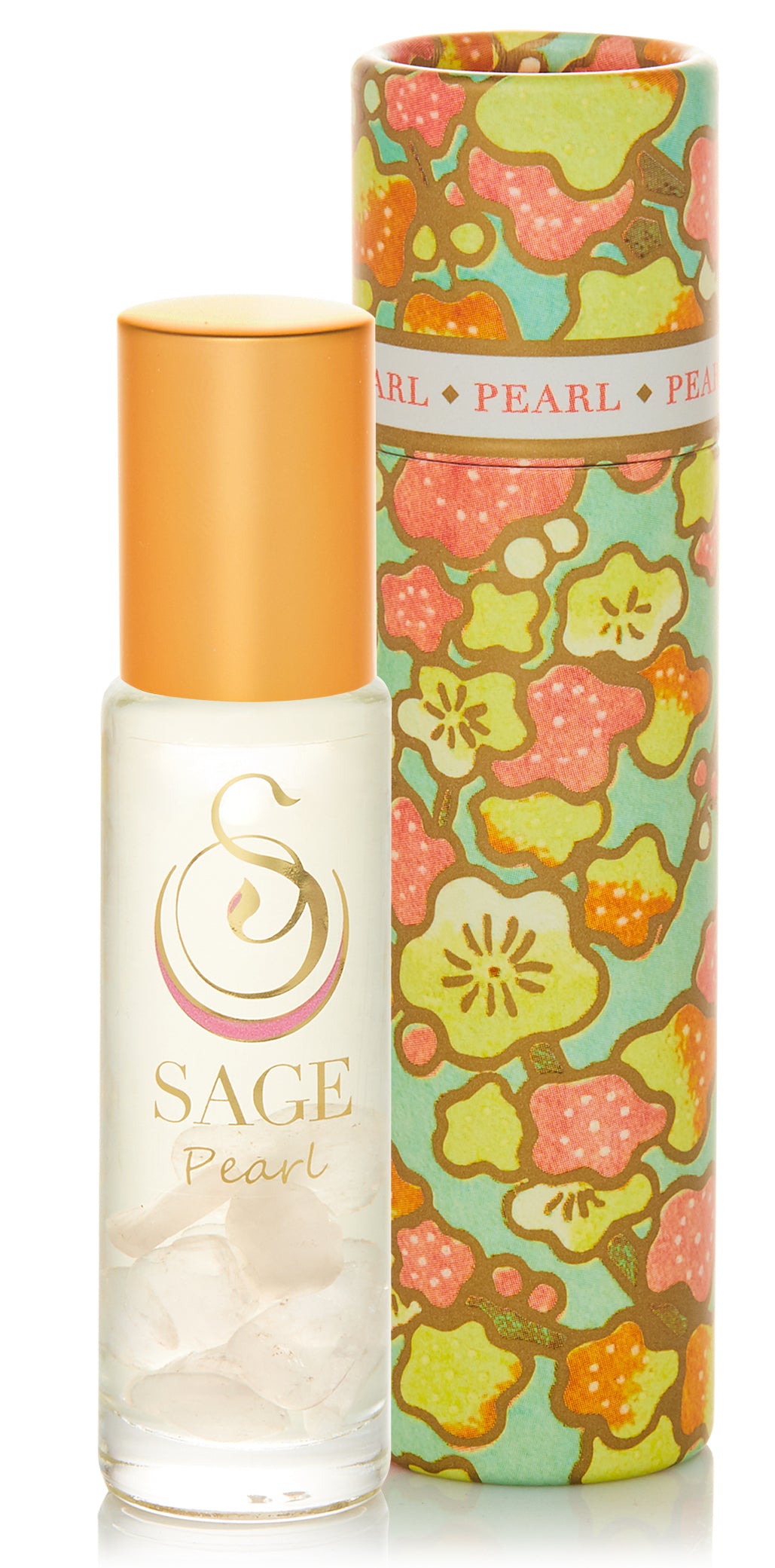 1/4 oz roll on Sage Pearl Perfume Oil with gemstones in reusable box Subtle Gender Neutral Vegan Cruelty free fragrance