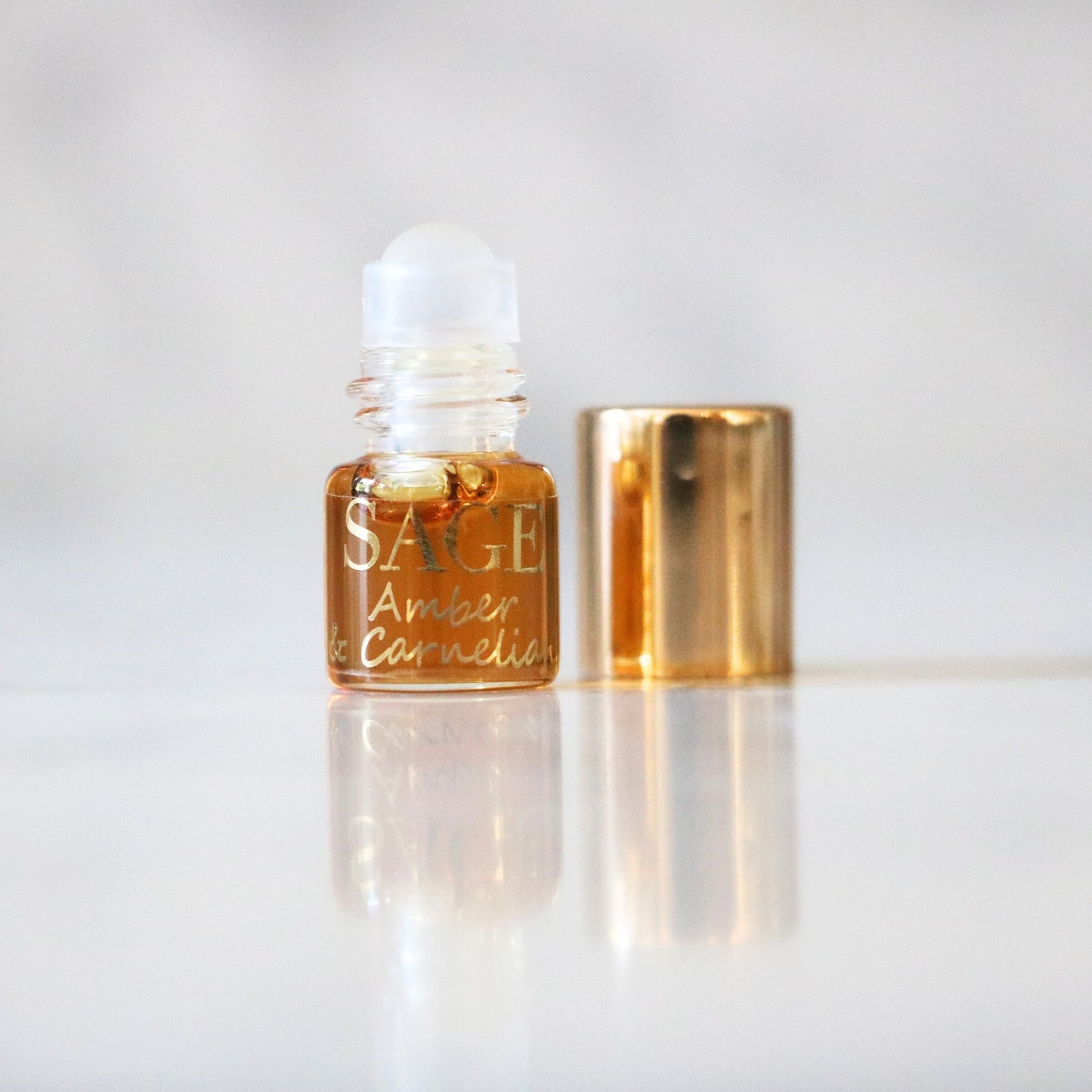 .03oz Mini Roll Amber and Carelian Perfume Oil by Sage, Earthy, Gender Neutral Vegan, Cruelty Free, and travel size fragrance