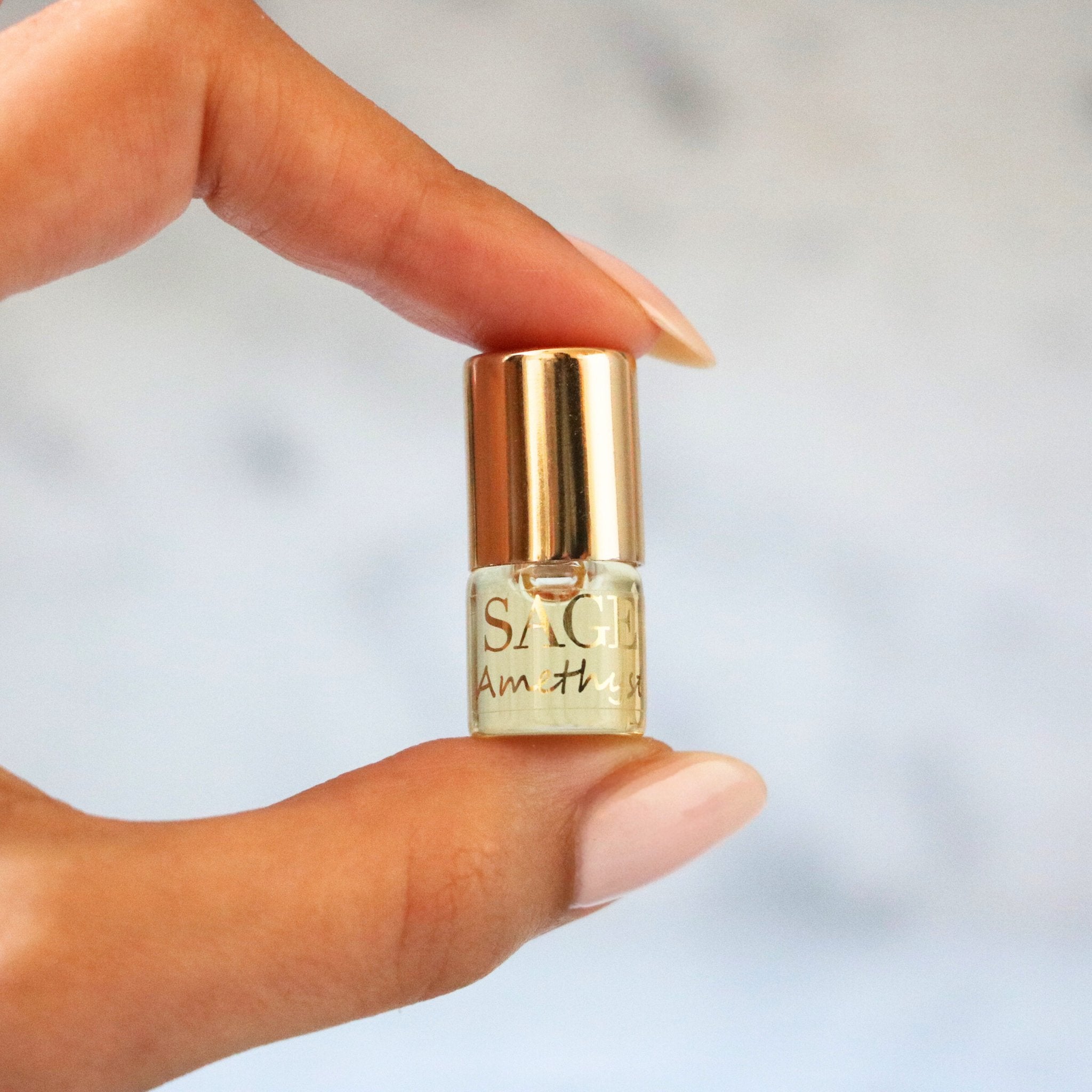 .03oz Mini Roll on Amethyst Perfume Oil by Sage, light floral, Gender Neutral fragrance, Vegan,Cruelty Free and travel size
