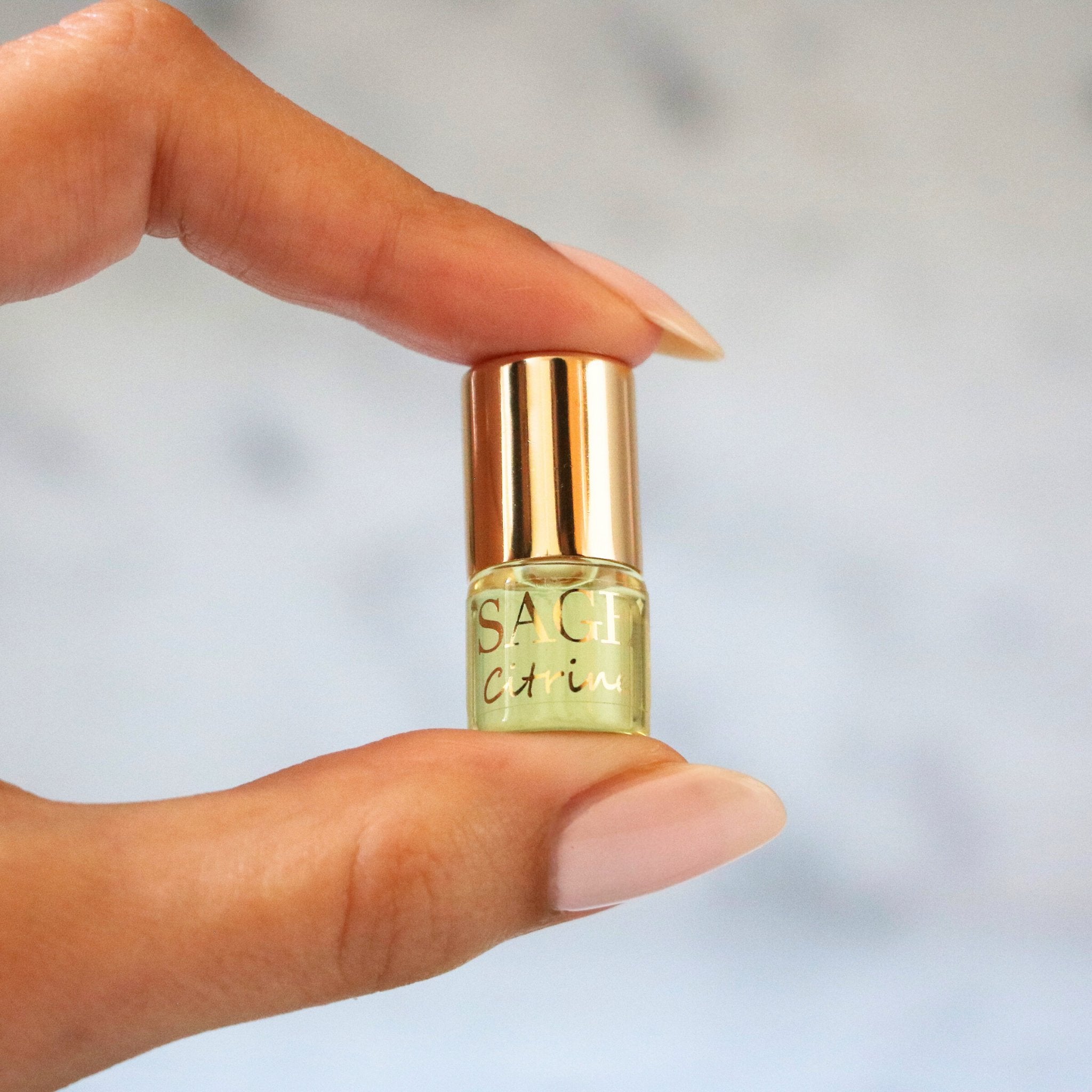 .03 oz Mini Roll on Citrine Perfume Oil by Sage, Fruity, Gender Neutral, Vegan, Cruelty Free travel size fragrance