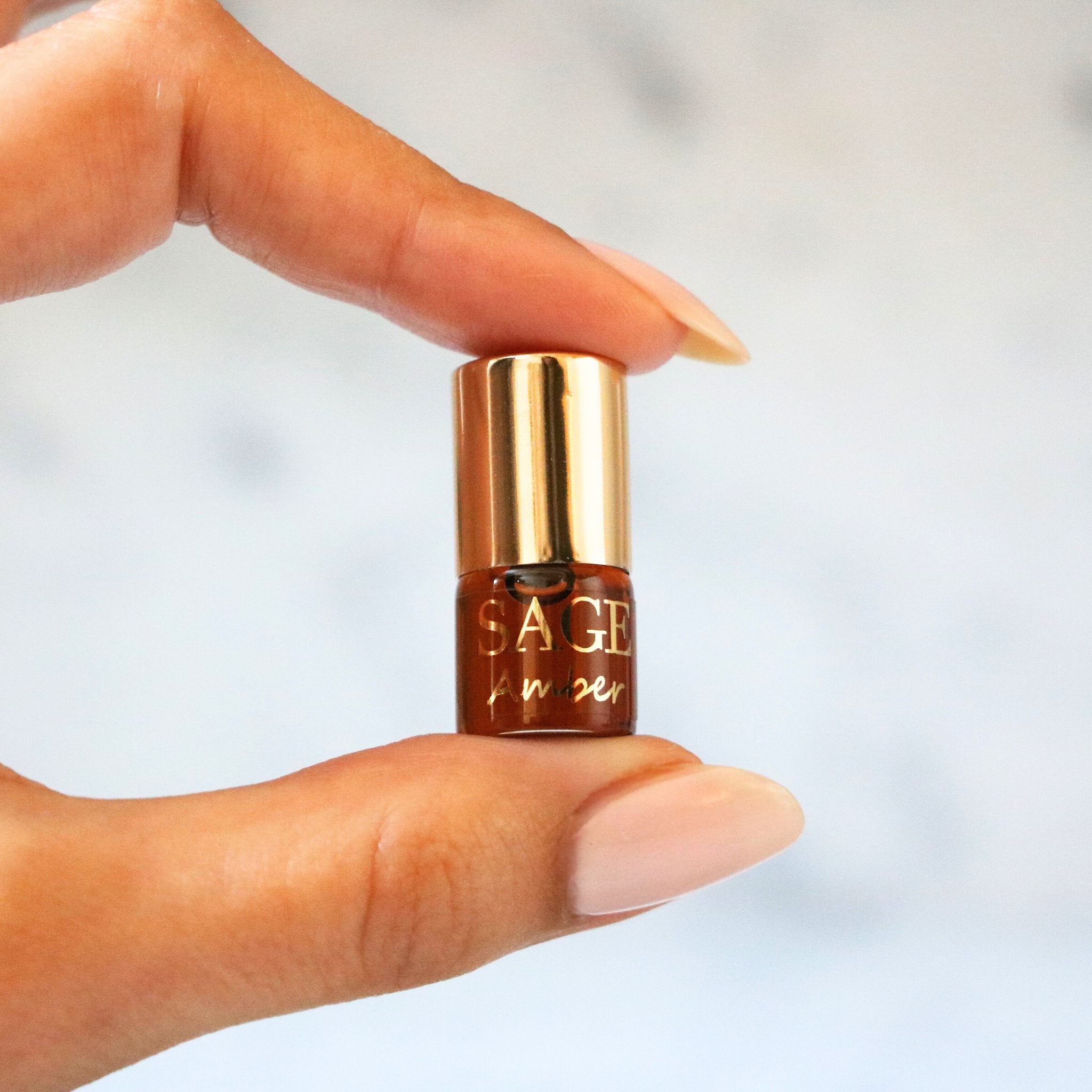 .03oz Mini Roll on Sage Amber Perfume Oil, Earthy, Gender Neutral Vegan,Cruelty Free, and travel-size fragrance