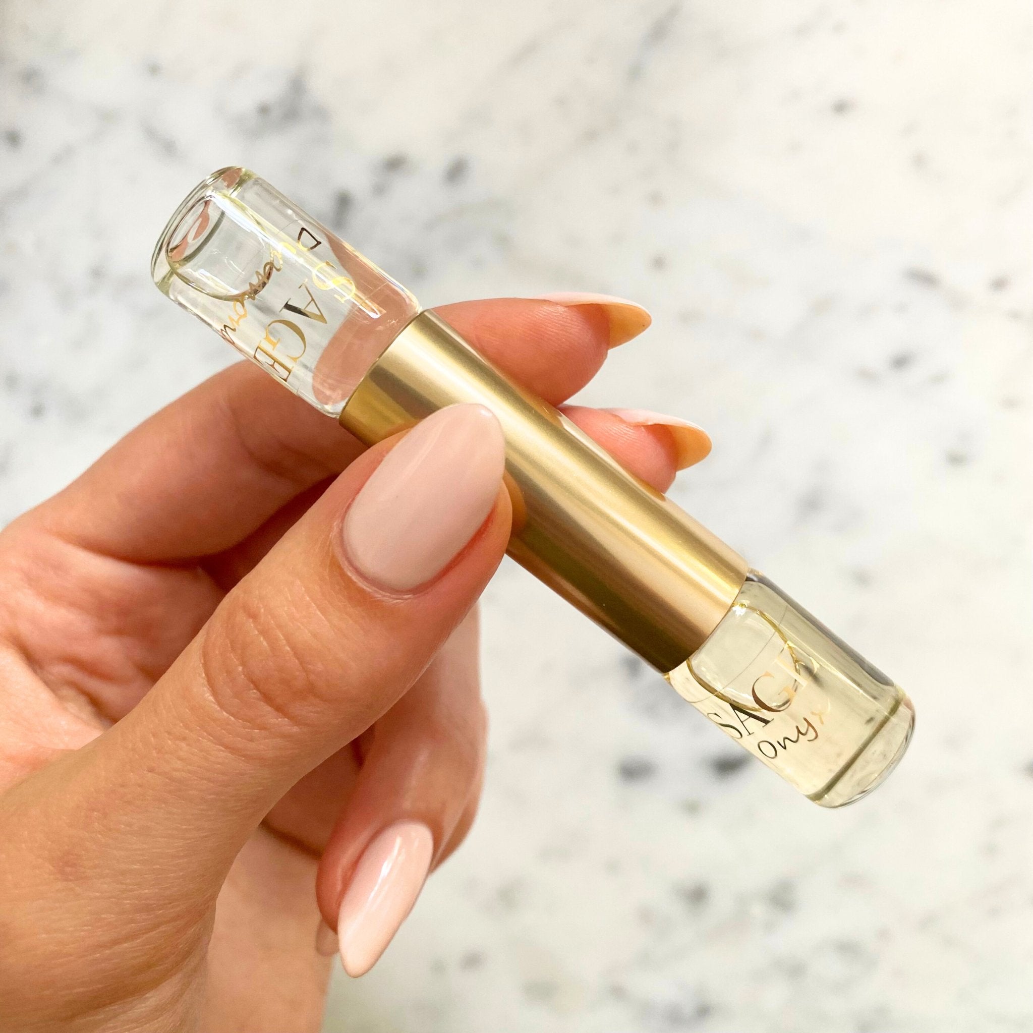 ¼ oz Sage Eau de Toilette Dual Roll-On, Diamond & Onyx, Subtle, Gender-Neutral, Vegan, Cruelty Free fragrance, 1/8 oz each