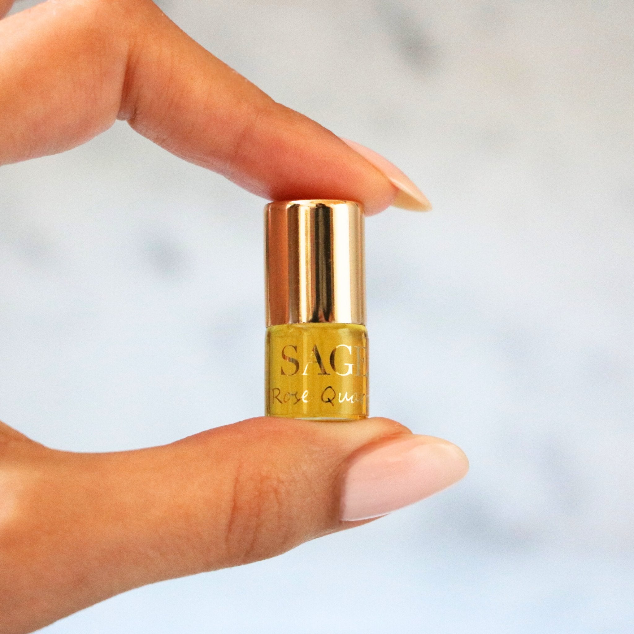 .03oz Mini Roll on Sage Rose Quartz Perfume Oil, floral,Vegan,Cruelty Free, and travel size fragrance