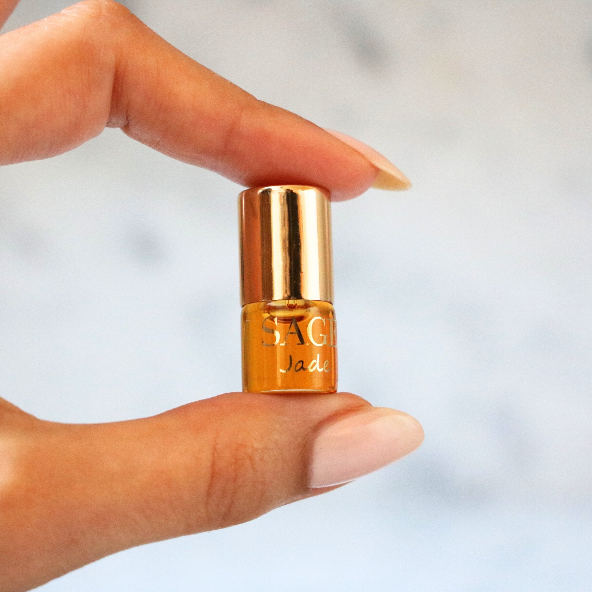 .03 oz Mini Roll on Jade Perfume Oil by Sage, dark floral, Gender Neutral, Vegan, Cruelty Free, travel size fragrance