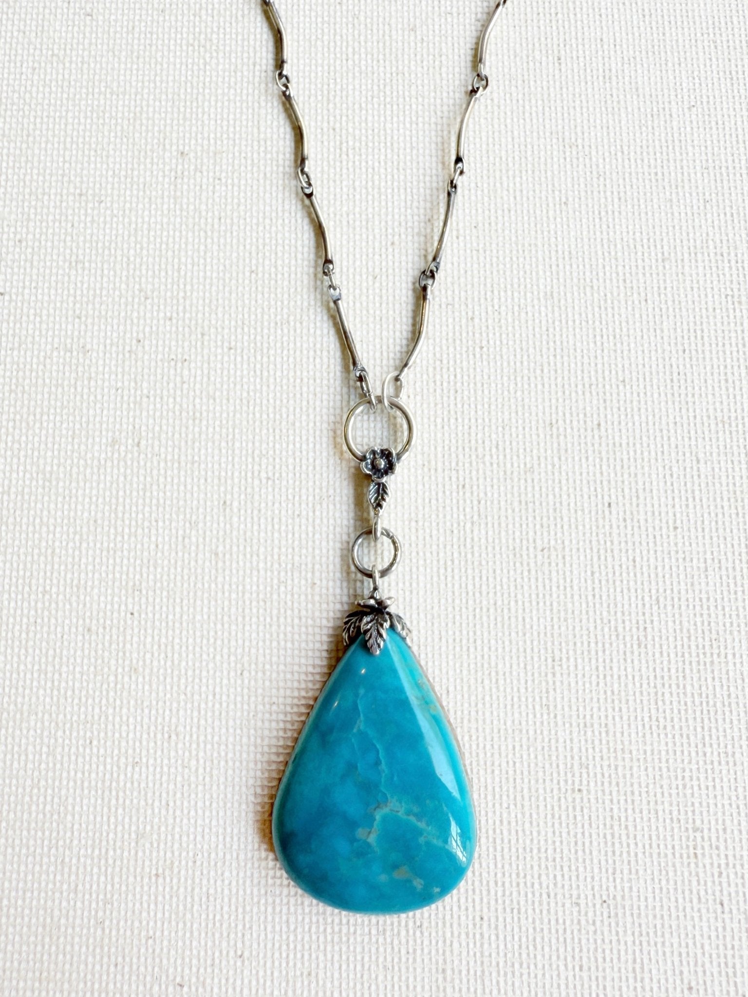 One of a Kind Vintage Arizona Turquoise and Sterling Silver Necklace by Sage Machado - The Sage Lifestyle