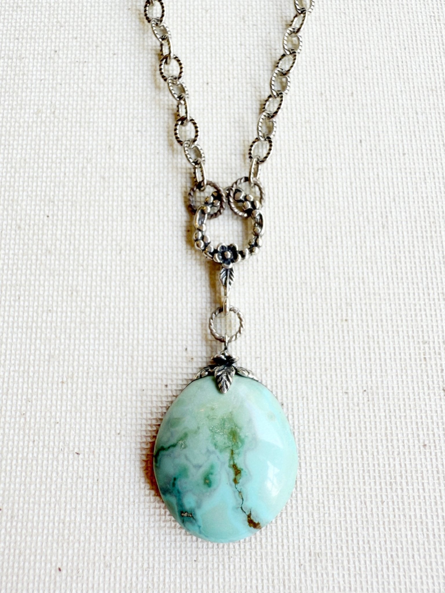 One of a Kind Vintage Arizona Turquoise and Sterling Silver Necklace by Sage Machado - The Sage Lifestyle