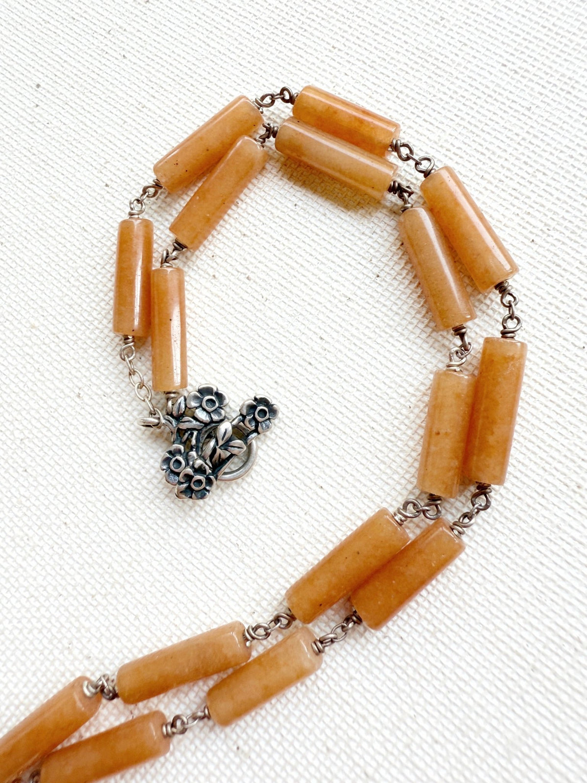 One of a Kind Vintage Arizona Turquoise, Sterling Silver and Carnelian Necklace by Sage Machado - The Sage Lifestyle
