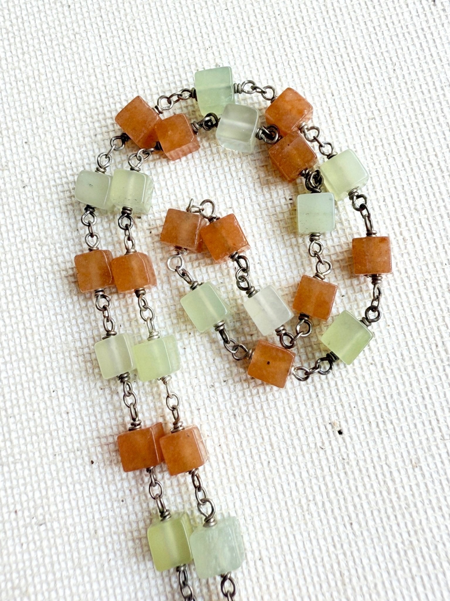 One of a Kind Vintage Arizona Turquoise, Sterling Silver, Carnelian and Serpentine Necklace by Sage Machado - The Sage Lifestyle