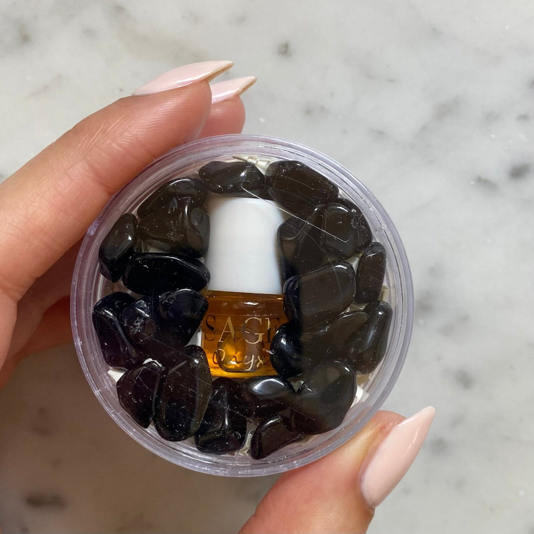 Onyx Perfume Oil Concentrate Mini Rollie with Gemstones by Sage - The Sage Lifestyle