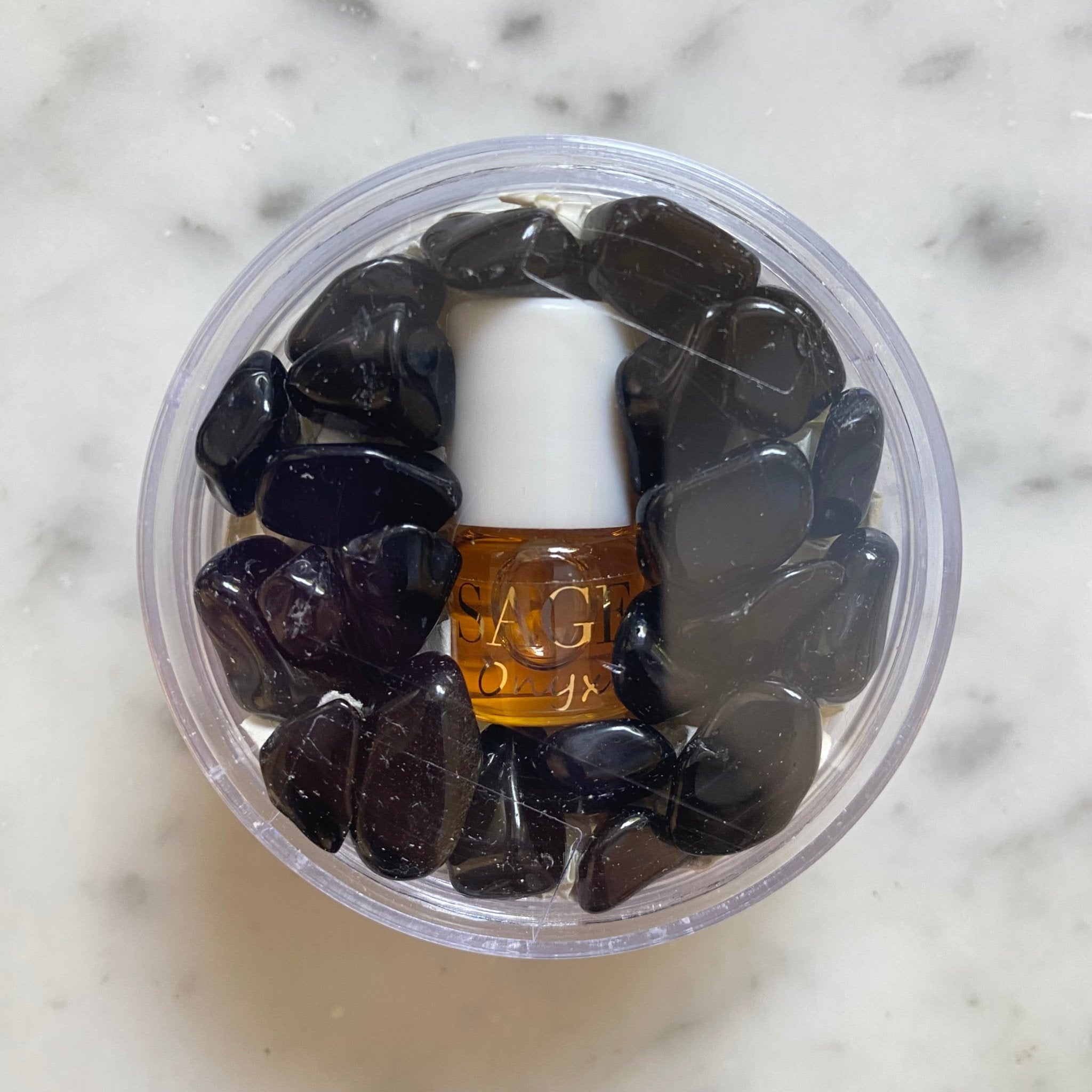 Onyx Perfume Oil Concentrate Mini Rollie with Gemstones by Sage - The Sage Lifestyle