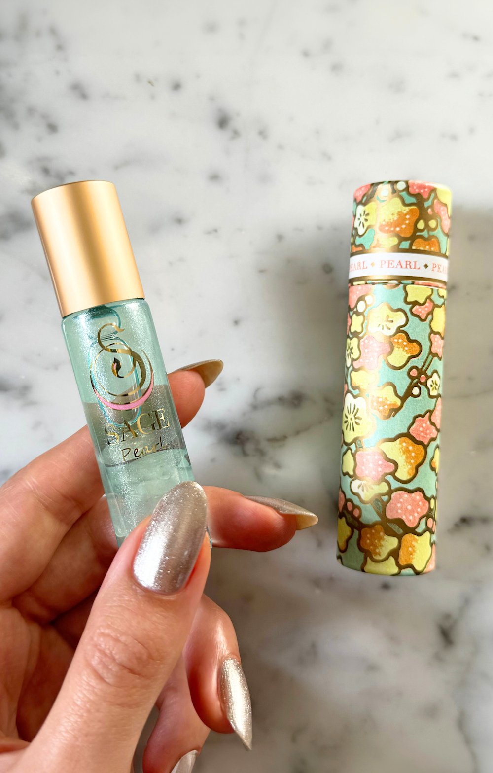 Pearl Limited Edition Shimmering 1/4 oz Gemstone Perfume Oil Concentrate Roll, subtle, vegan, cruelty-free with gift box