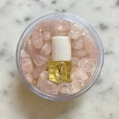 Pearl Perfume Oil Concentrate Mini Rollie with Gemstones by Sage - The Sage Lifestyle
