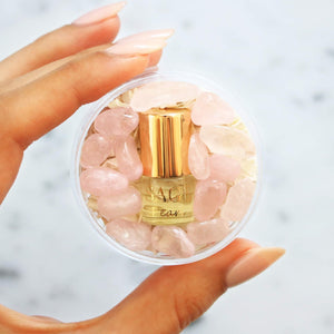 .03 oz Mini Roll on Sage Pearl Perfume Oil with gemstones, Subtle, Gender Neutral, Vegan, Cruelty Free, travel perfume