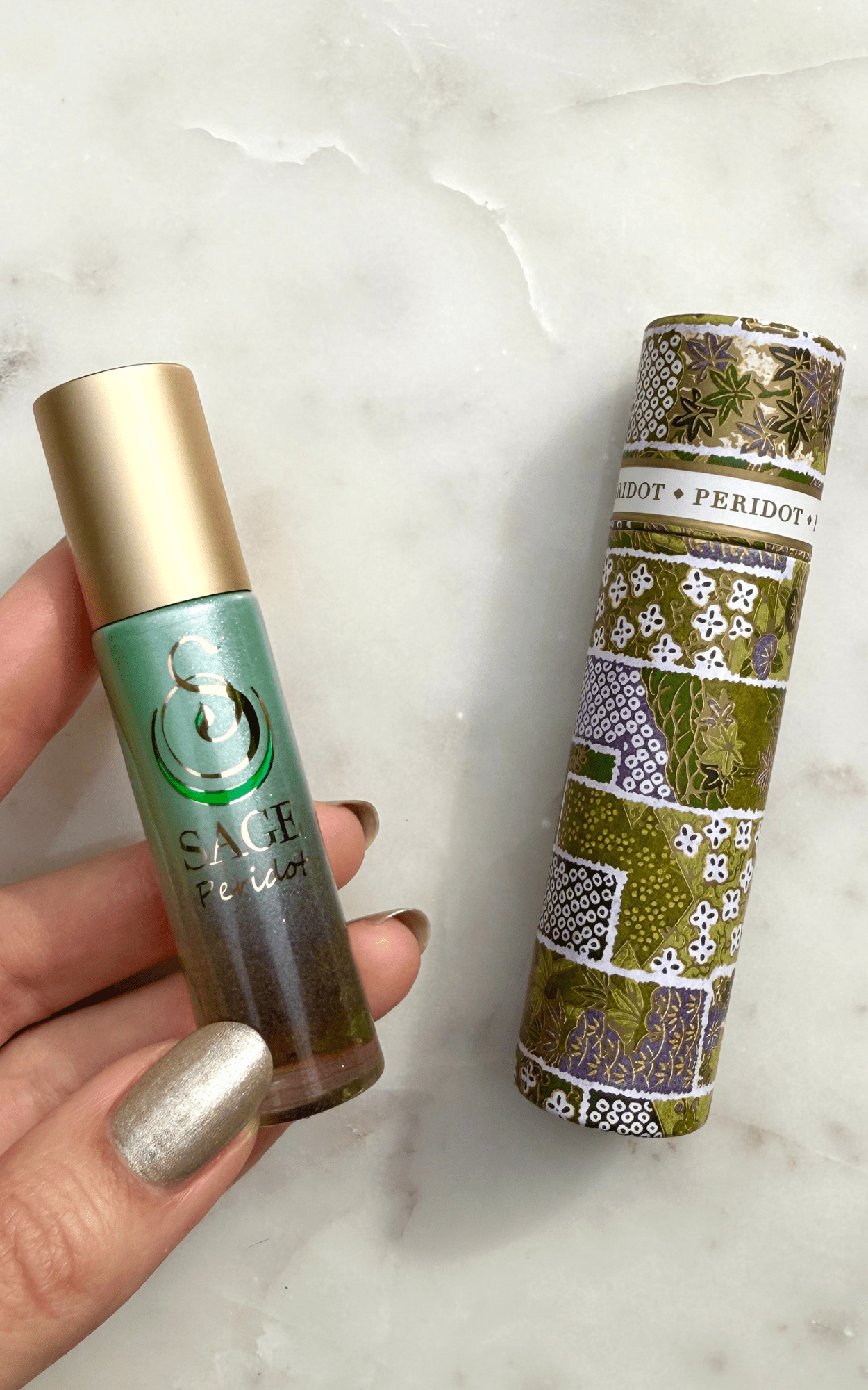 Peridot Limited Edition Ombré Shimmer 1/4 oz Gemstone Perfume Oil Concentrate Roll - On by Sage - The Sage Lifestyle