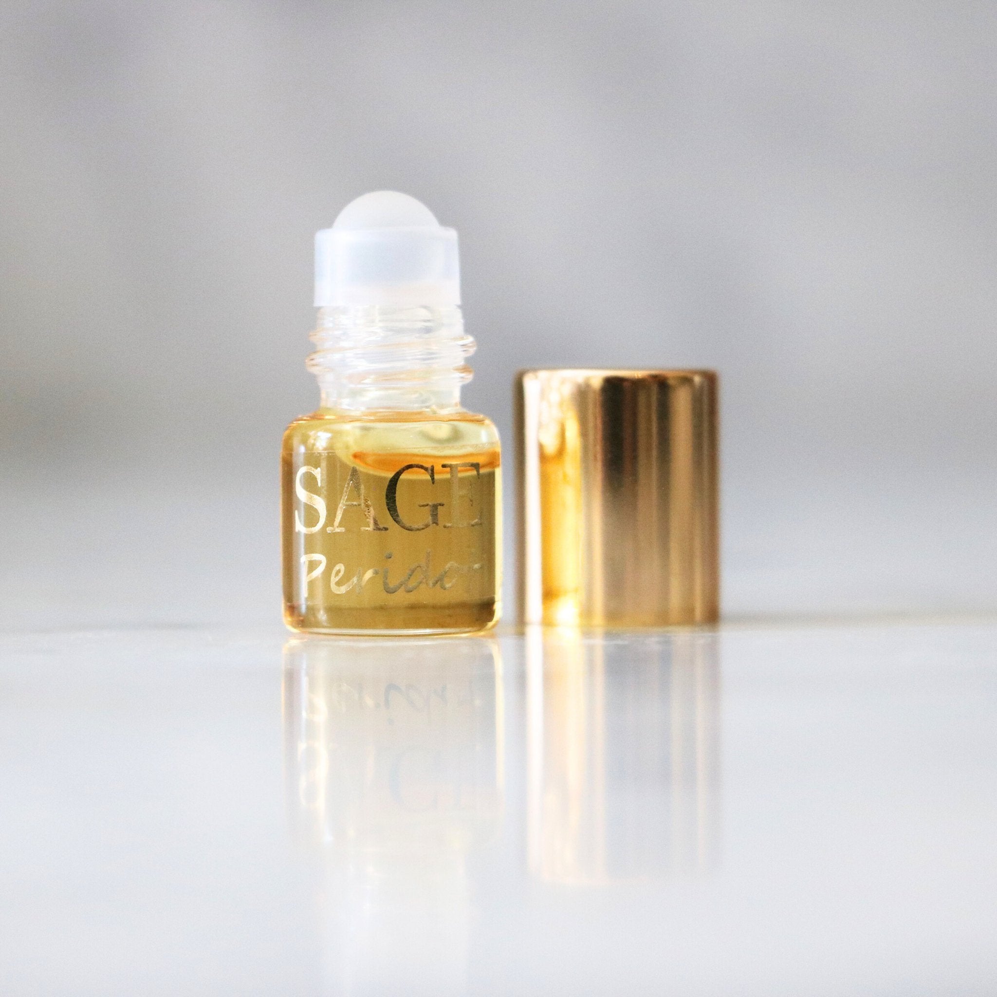 .03oz Mini Roll on Sage Peridot Perfume Oil fresh, fruity, Gender Neutral Vegan,Cruelty Free, and travel size fragrance