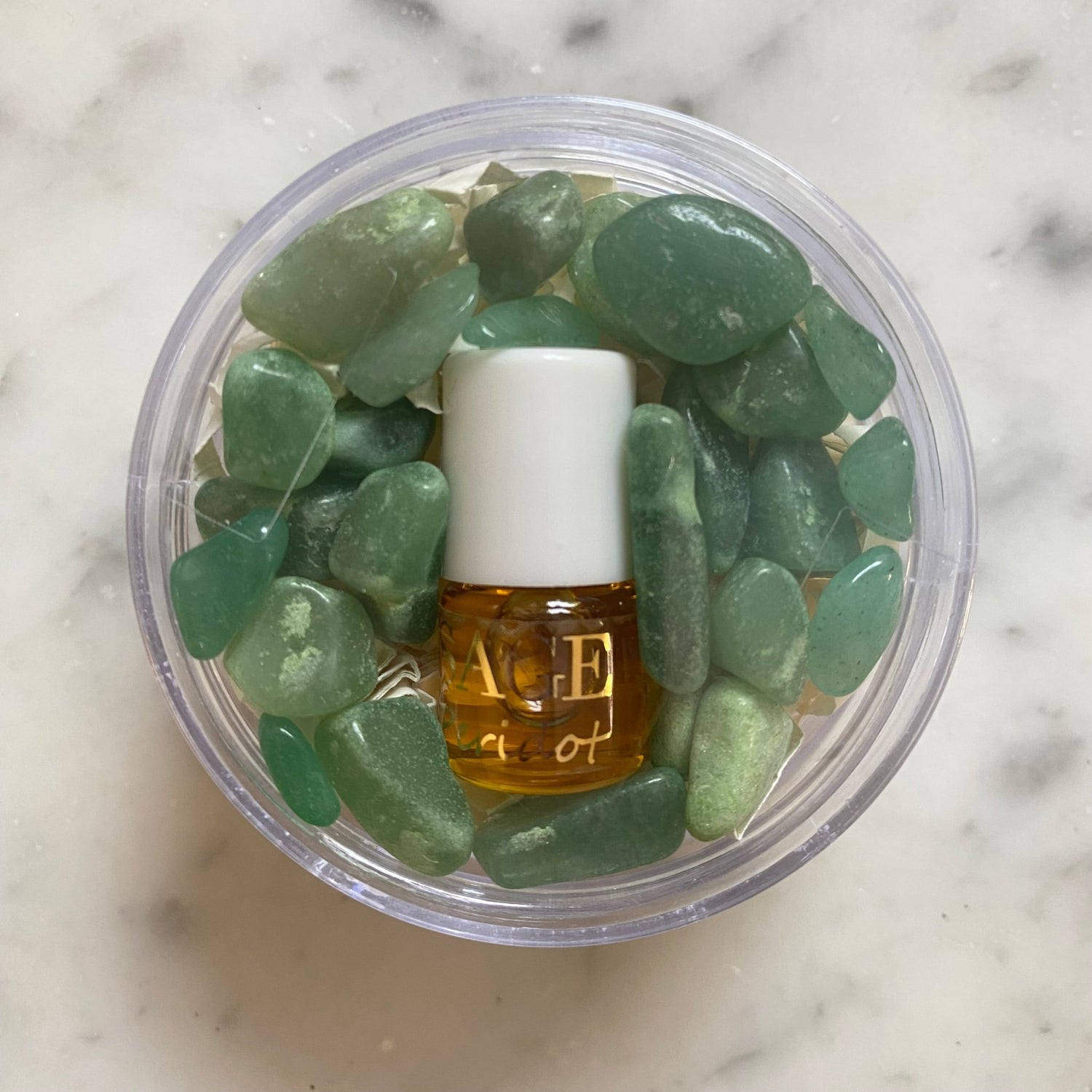 Peridot Perfume Oil Concentrate Mini Rollie with Gemstones by Sage - The Sage Lifestyle