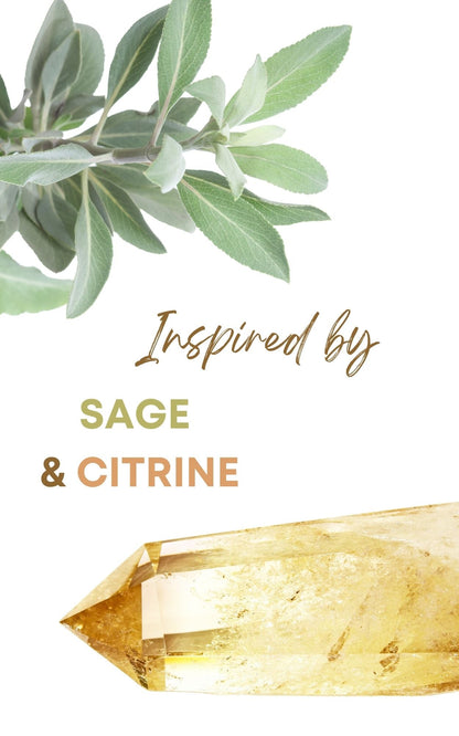 Sage &amp; Citrine Blend Perfume Oil Concentrate Mini Rollie with Gemstones by Sage - The Sage Lifestyle