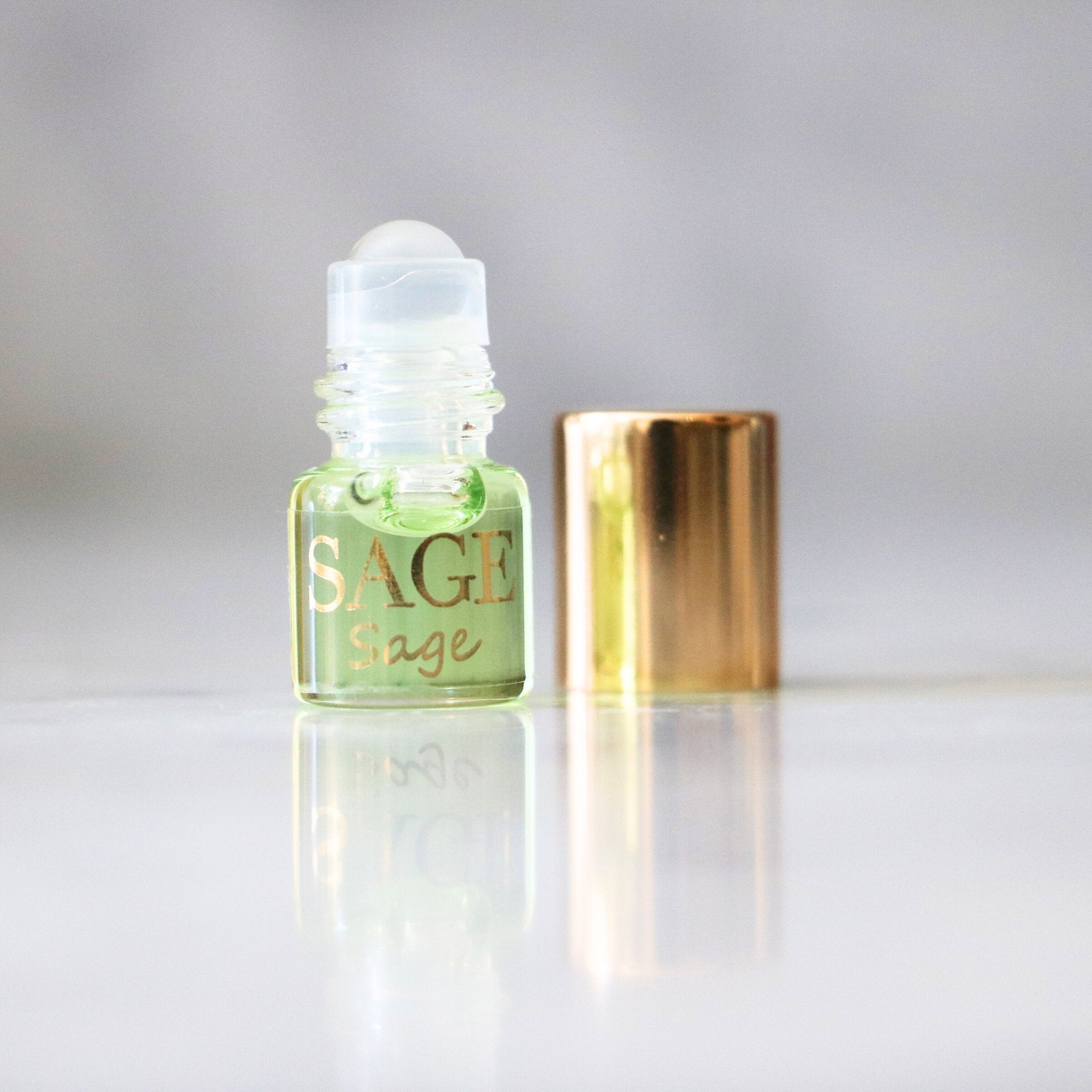 .03oz Mini Roll on Sage Perfume Oil by Sage Machado, Fresh, Gender Neutral Vegan, Cruelty Free, and travel size fragrance