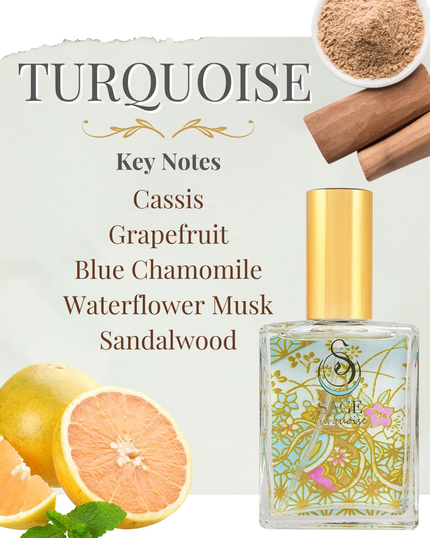 Secret Garden CLEAN Gift Set ~ Diamond Perfume Oil Concentrate Roll - On and Turquoise & Pearl Organic Eau de Toilettes by Sage - The Sage Lifestyle