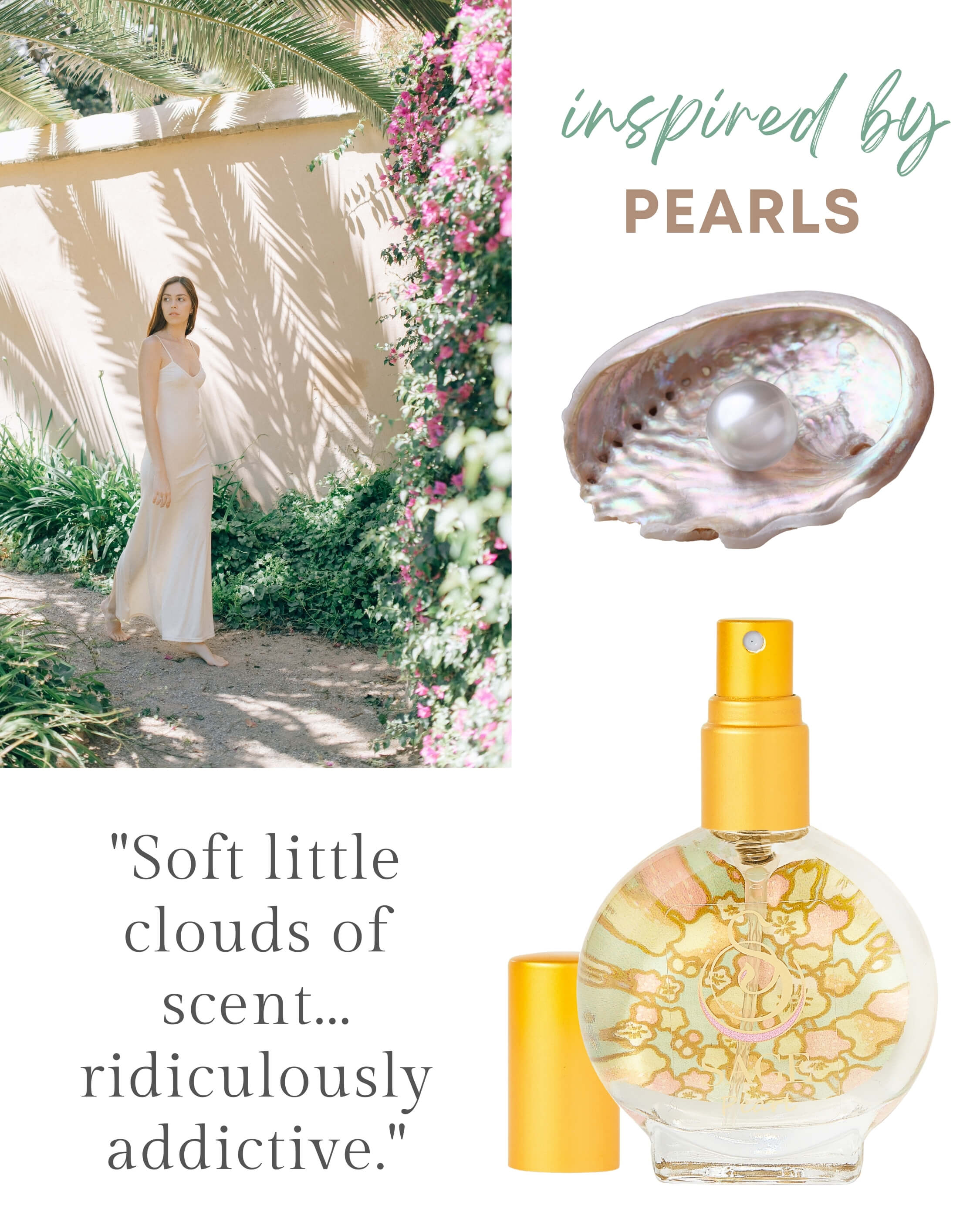 Secret Garden PETITE DUO Gift Set ~ 1/2 oz Pearl Organic Eau de Toilette Mini & 1/4 oz Diamond Organic Perfume Oil Extract Roll - On with Gemstone Heart - The Sage Lifestyle
