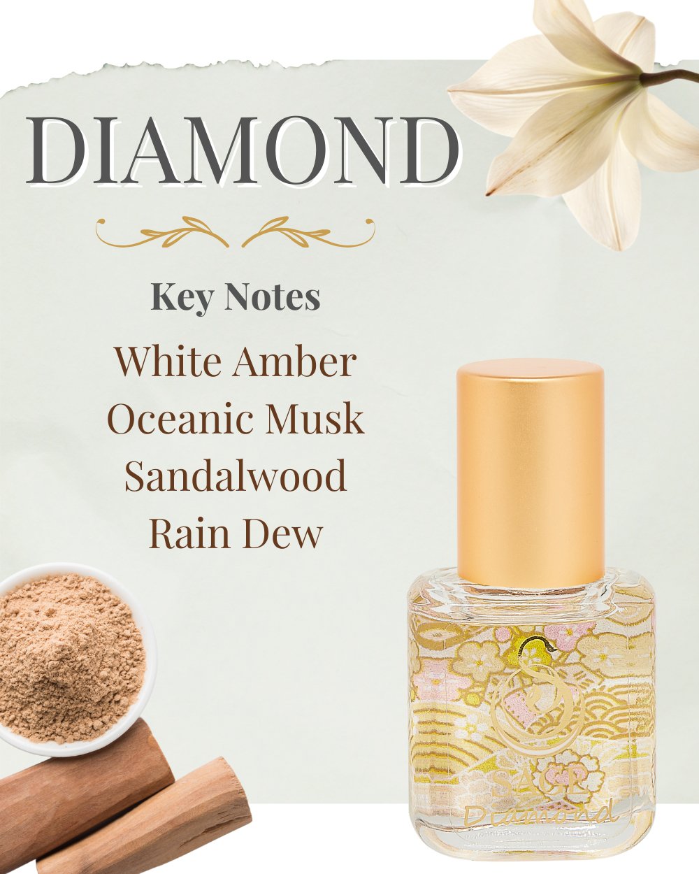 Secret Garden PETITE DUO Gift Set ~ 1/2 oz Pearl Organic Eau de Toilette Mini & 1/4 oz Diamond Organic Perfume Oil Extract Roll - On with Gemstone Heart - The Sage Lifestyle