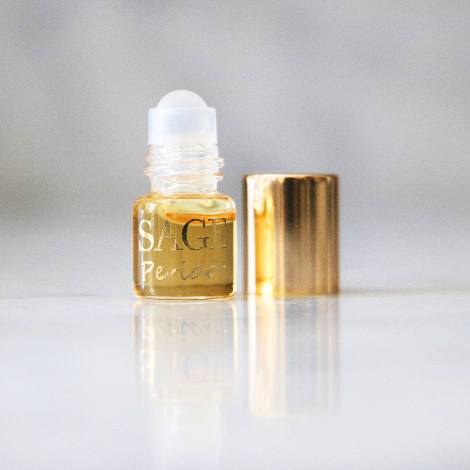 .03oz Mini Roll on Sage Peridot Perfume Oil fresh, fruity, Gender-Neutral Vegan,Cruelty Free, and travel-size fragrance