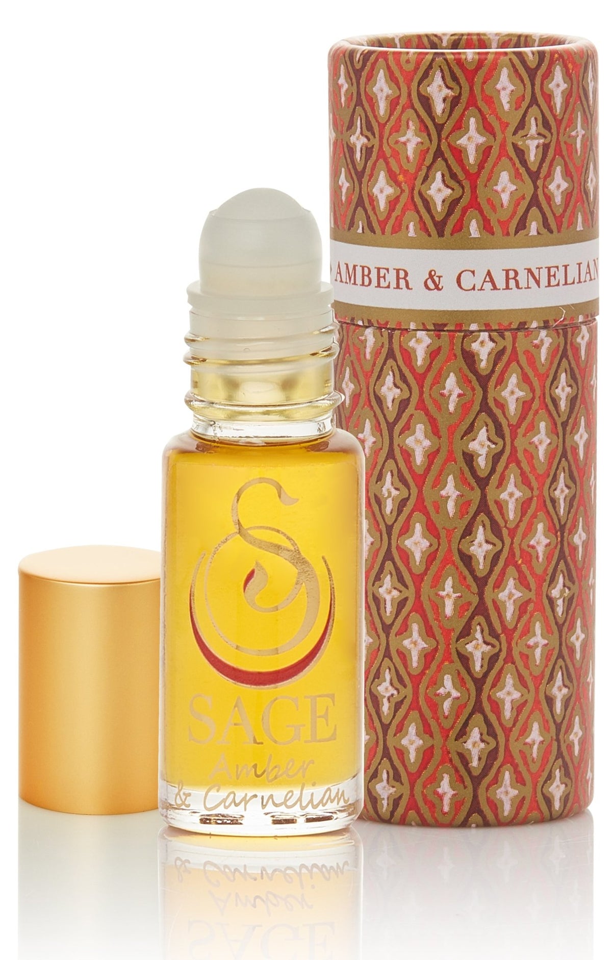 1/8 oz roll on Amber and Carelian Perfume Oil by Sage in reusable box, earthy, Gender Neutral Vegan, Cruelty free fragrance