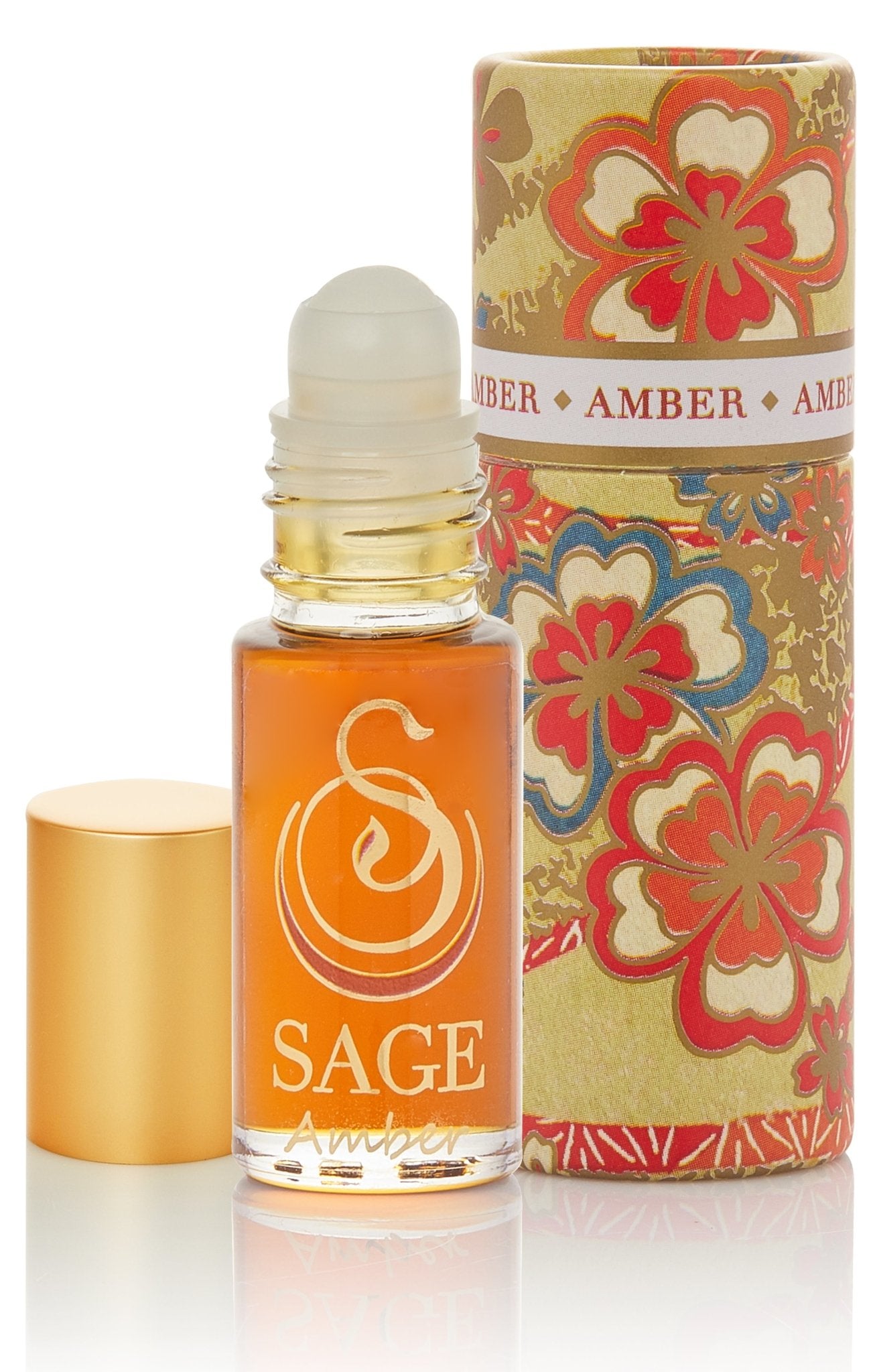 1/8 oz roll on Sage Amber Perfume Oil in reusable box, earthy, Gender Neutral Vegan, Cruelty free fragrance