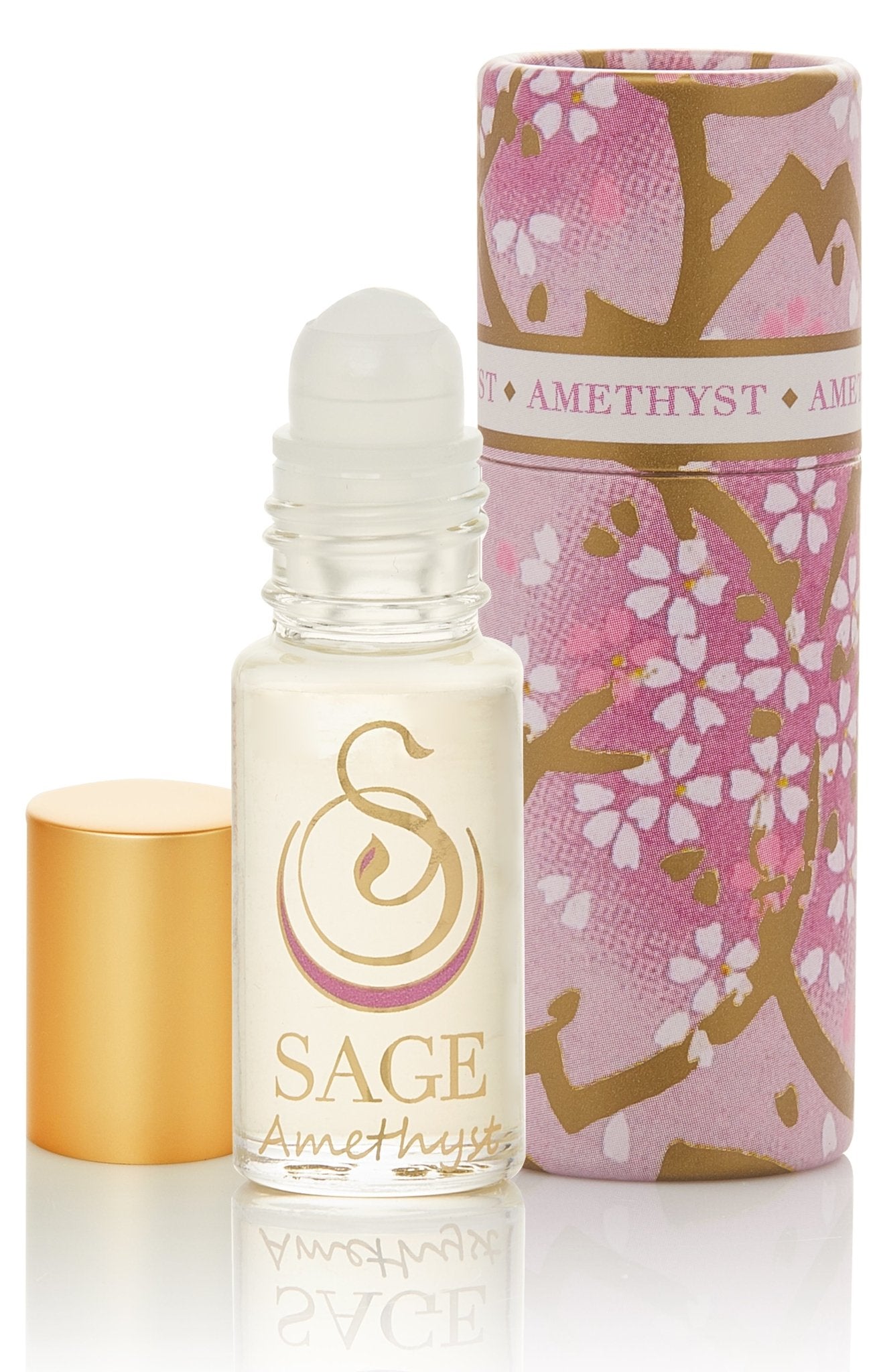 1/8 oz roll on Sage Amethyst Perfume Oil with reusable box, light floral, Gender Neutral, Vegan, Cruelty free fragrance
