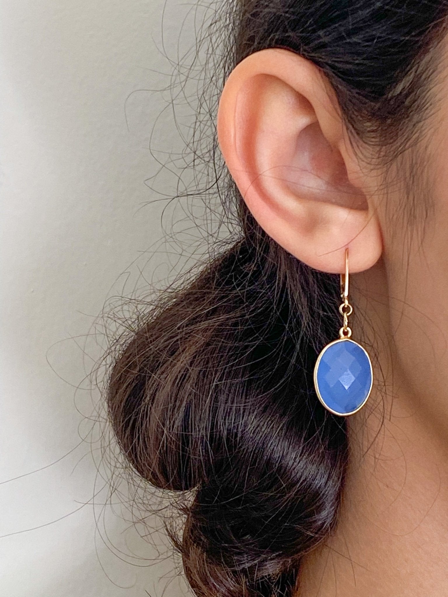 Blue Chalcedony Large Charm Oval Drop Gold Earrings by Sage Machado – The  Sage Lifestyle