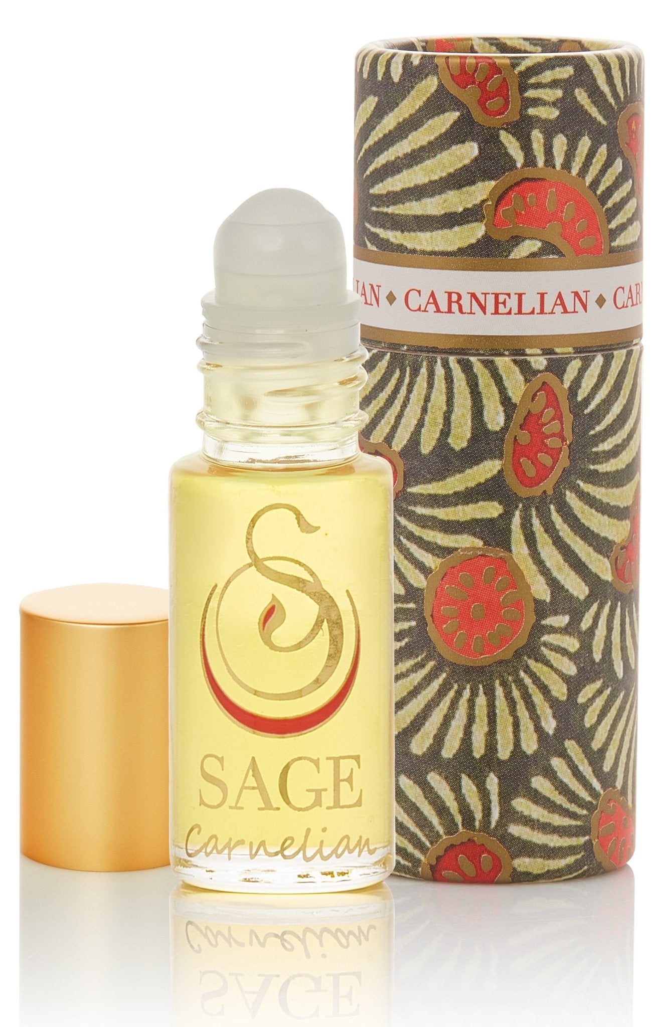 1/8 oz roll on Sage Carnelian Perfume Oil in reusable box, fruity, Gender Neutral ,Vegan and Cruelty free fragrance