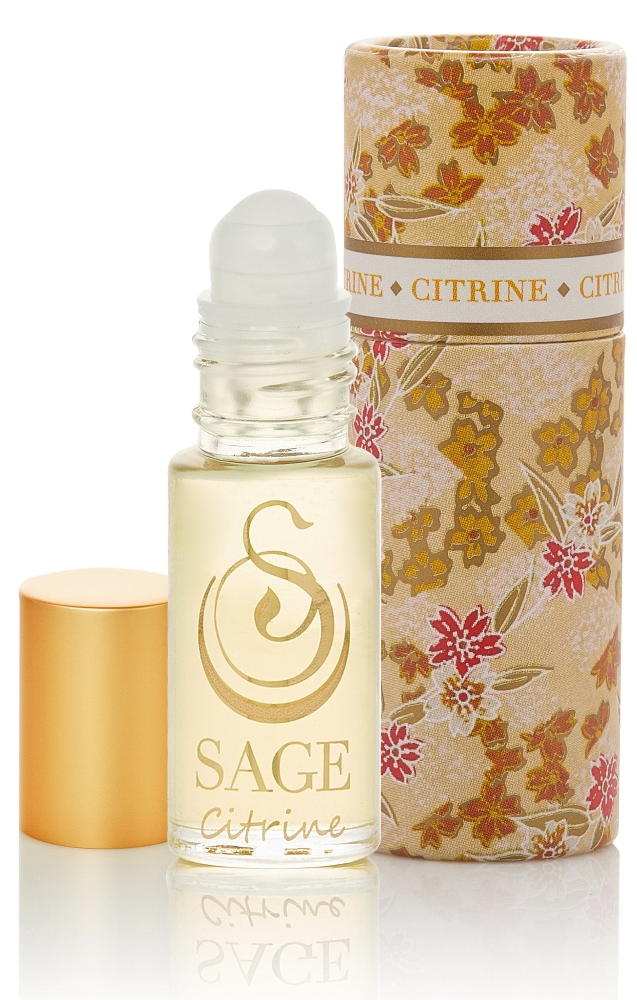 1/8 oz roll on Sage Citrine Perfume Oil in reusable box, fruity, Gender Neutral, Vegan and Cruelty free fragrance