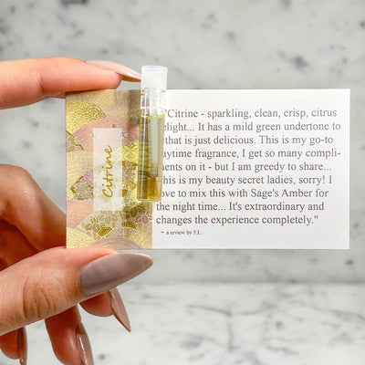 1/4 oz Sage Citrine Perfume Oil sample, Fruity, Gender Neutral, Vegan, Cruelty Free and travel size fragrance