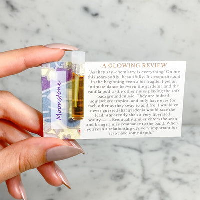 1/4 oz, Sage Moonstone Perfume Oil sample, light floral, Gender Neutral, Vegan, Cruelty Free and travel size fragrance