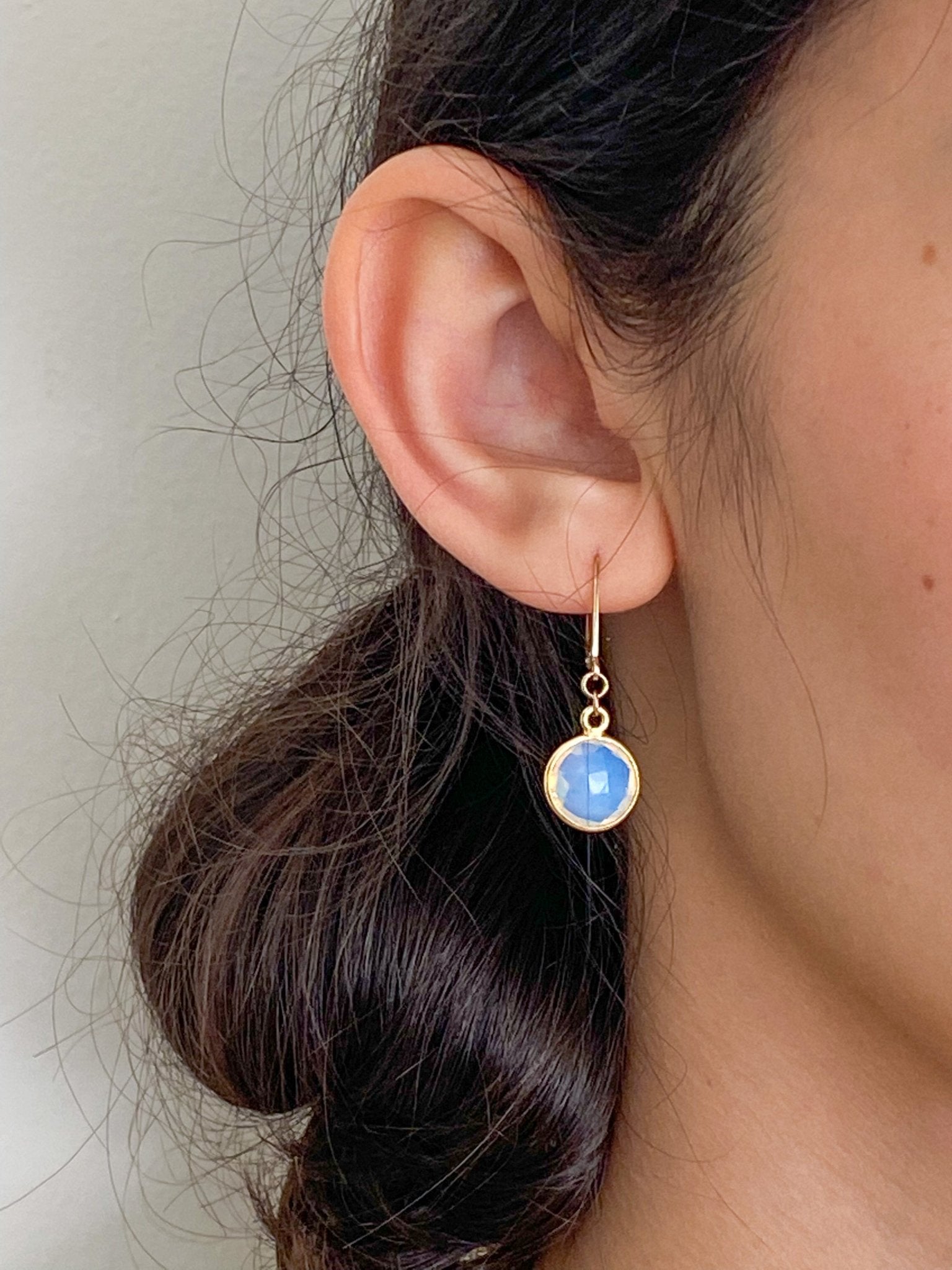 Opalite Charm Gold Earrings by Sage Machado - The Sage Lifestyle