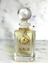 1/2 oz Sage Pearl Perfume Oil Glass Vanity Bottle with gemstones. Subtle, Gender Neutral, Vegan and Cruelty free Scent