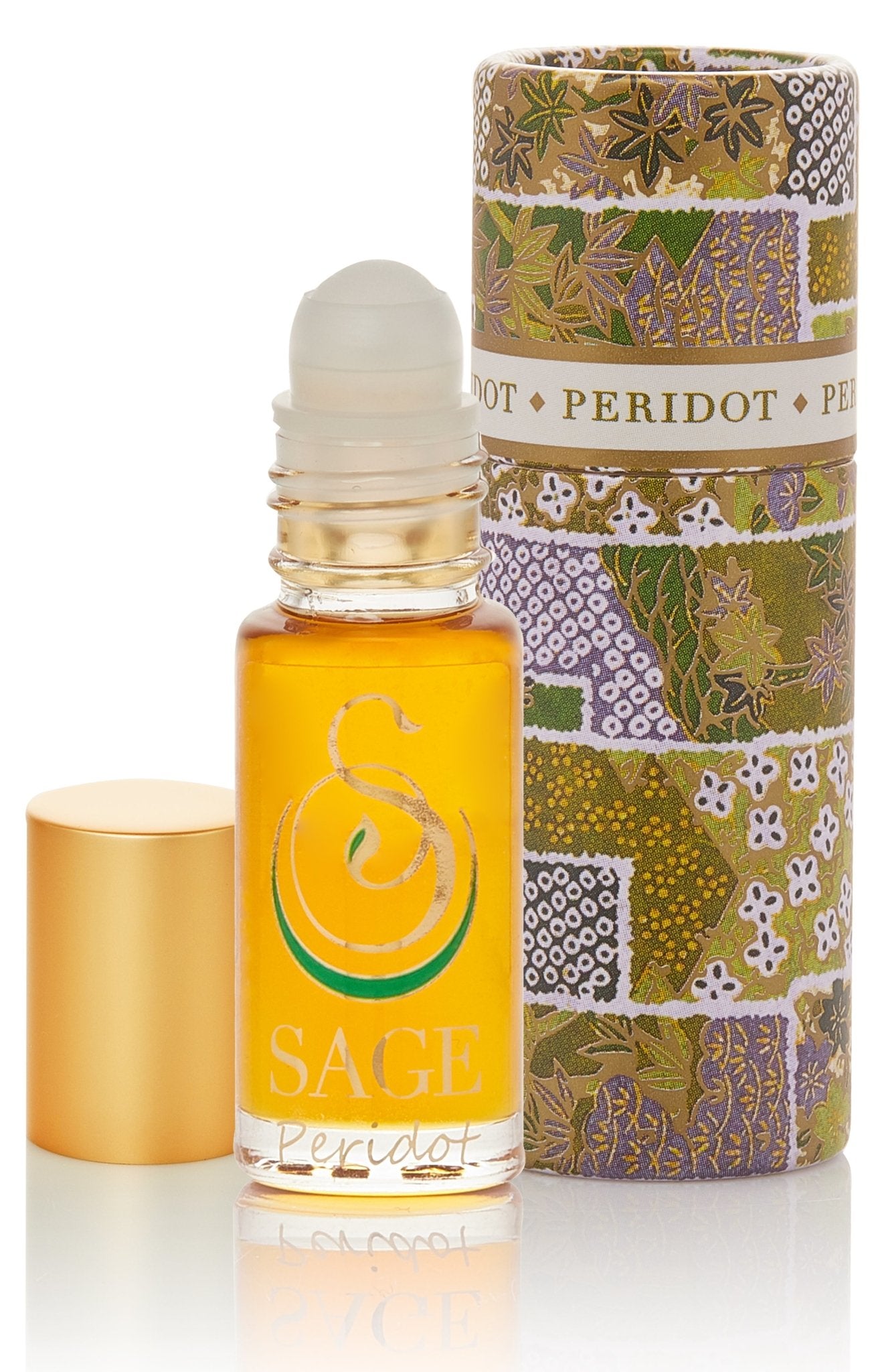 1/8 oz roll on Sage Peridot Perfume Oil in reusable box, fresh, fruity, Gender Neutral, Vegan, Cruelty free fragrance