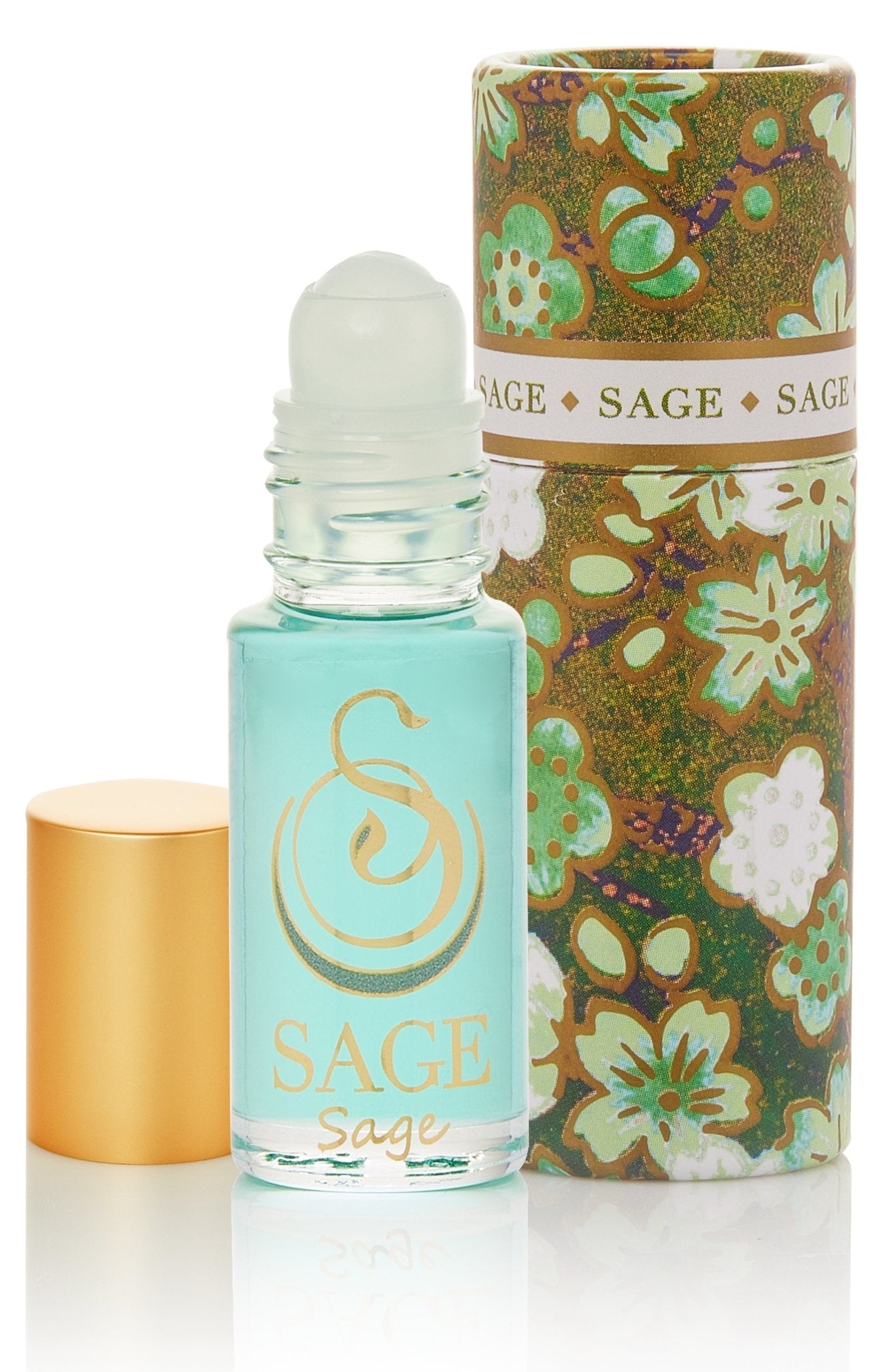 1/8 oz roll on Sage Perfume Oil by Sage Machado in reusable box, fresh, Gender-Neutral Vegan, Cruelty free fragrance