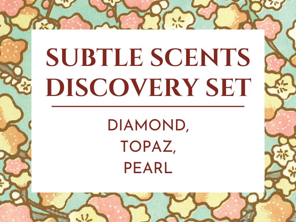 Subtle Perfume Oil Discovery set: includes Diamond, Pearl and Topaz fragrances- Vegan, Cruelty Free, travel size