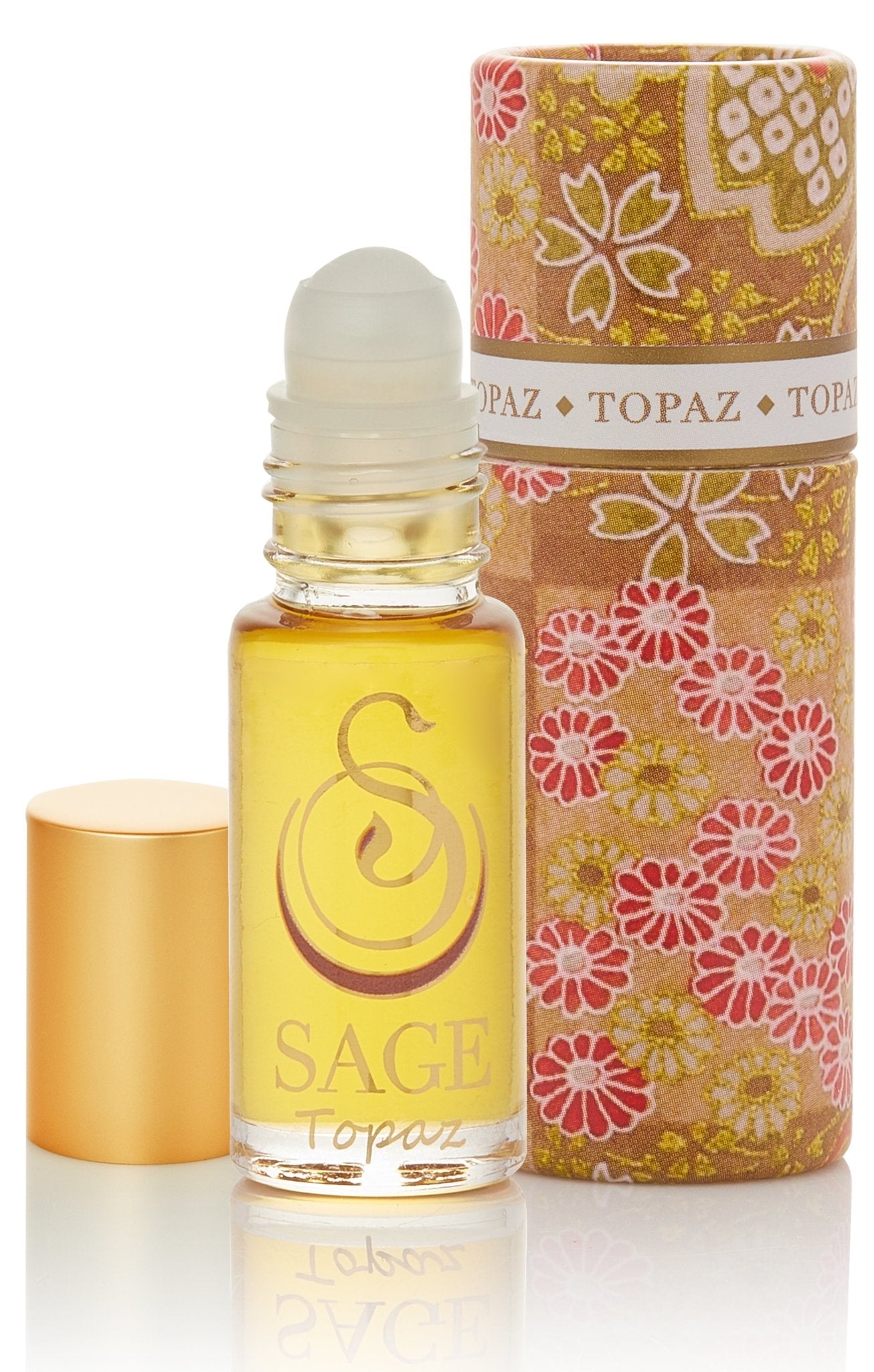 1/8 oz roll on Sage Topaz Perfume Oil in reusable box, subtle, Gender Neutral Vegan, Cruelty-free fragrance