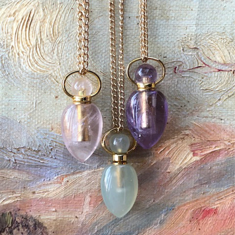 Chloe Gemstone Perfume Bottle Necklace