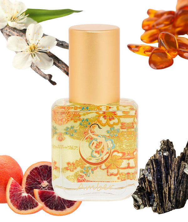 1/4 oz Amber Organic Perfume Oil Extract by Sage, earthy, Gender Neutral, Vegan, Cruelty Free and travel size fragrance