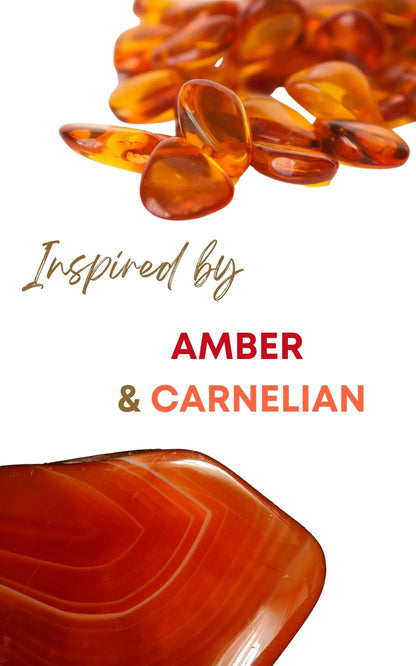 Amber &amp; Carnelian Blend Perfume Oil Concentrate Mini Rollie with Gemstones by Sage - The Sage Lifestyle