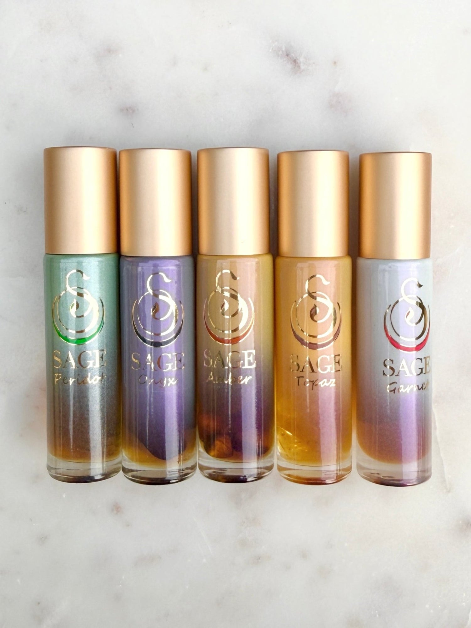 Amber Limited Edition Ombré Shimmer 1/4 oz Gemstone Perfume Oil Concentrate Roll - On by Sage - The Sage Lifestyle