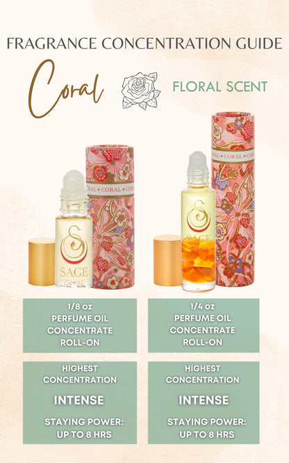 Coral 1/4 oz Gemstone Perfume Oil Concentrate Roll-On by Sage - The Sage Lifestyle