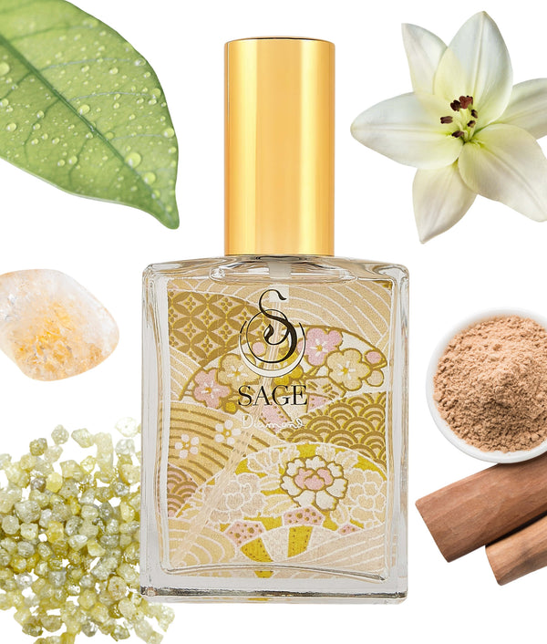 2 oz Sage Diamond Organic Perfume Eau de Toilette spray, subtle, gender neutral  vegan cruelty free fragrance made in Cali