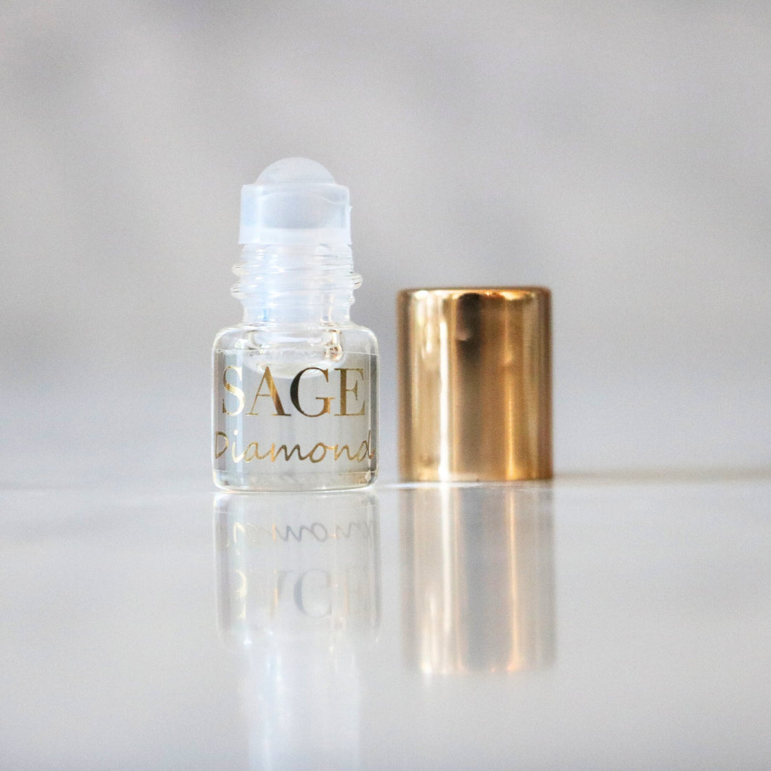 .03 oz Mini roll on Sage Diamond Perfume Oil, subtle, gender neutral, vegan, cruelty free, and travelsize fragrance