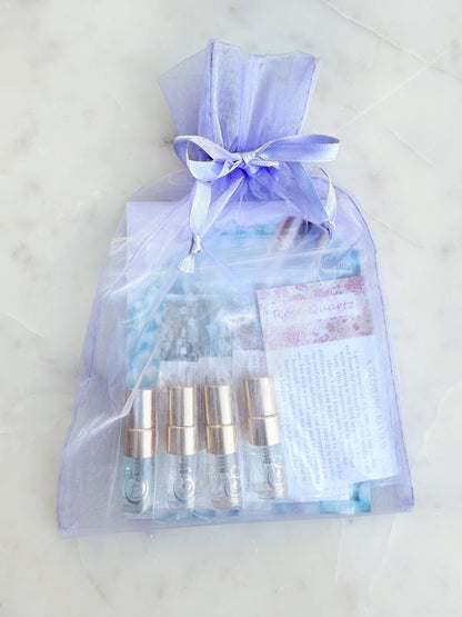 Floral Petite Spray Discovery Set — Rose Quartz, Moonstone, Turquoise &amp; Sage | Organic Eau de Toilette 2mL by Sage - The Sage Lifestyle