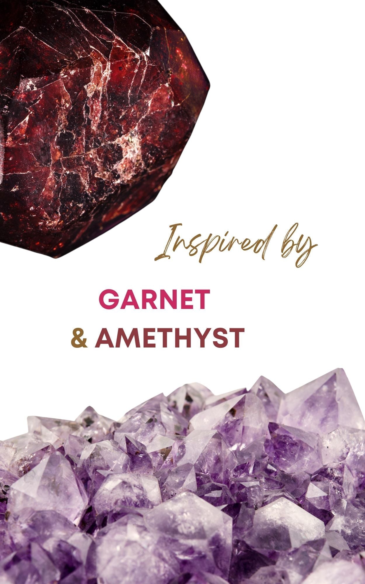 Garnet &amp; Amethyst Blend Perfume Oil Concentrate Mini Rollie with Gemstones by Sage - The Sage Lifestyle