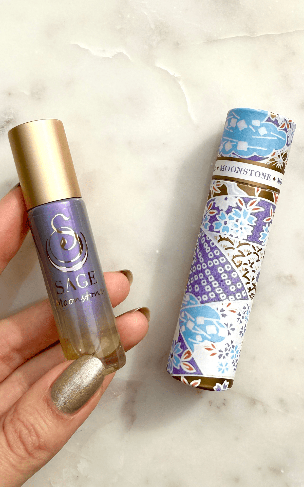 Moonstone Limited Edition Ombré Shimmer 1/4 oz Gemstone Perfume Oil Concentrate Roll - On by Sage - The Sage Lifestyle